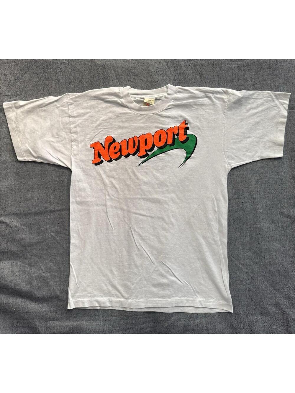 Vintage 90s Newport Promo L Screen Stars Single Stitch T-Shirt New Deadstock